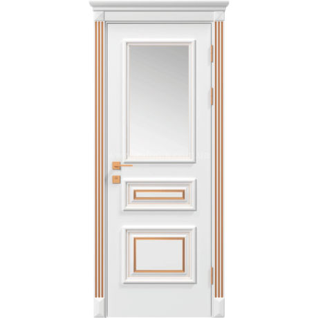 Дверь межкомнатная Rodos Rossi стекло (Патина золото/серебро)-2