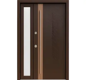 Ușă de exterior premium cu furnir natural LINE LUX