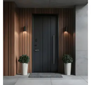 Ușă de exterior premium cu furnir natural PRIME BLACK