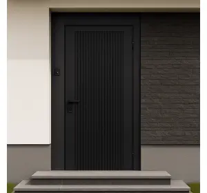 Ușă de exterior premium cu furnir natural CARBON