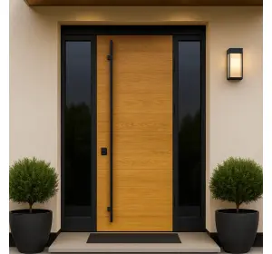 Ușă de exterior premium cu furnir natural GLISS LINE