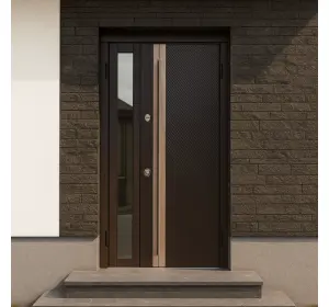 Ușă de exterior premium cu furnir natural LINE LUX