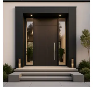 Ușă de exterior premium cu furnir natural NERO LINE