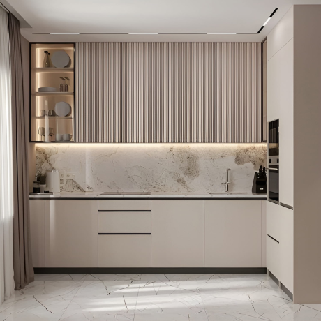 Кухня в стиле модерн из МДФ AGT „Serenity Marble“-1