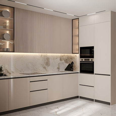Кухня в стиле модерн из МДФ AGT „Serenity Marble“-2
